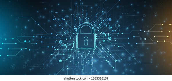 Cyber security and information or network protection. Future cyber technology web services for business and internet project