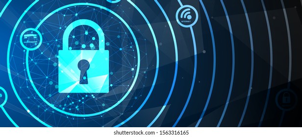 Cyber security and information or network protection. Future cyber technology web services for business and internet project