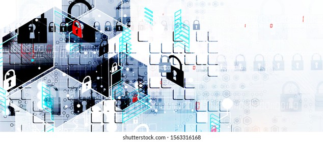Cyber security and information or network protection. Future cyber technology web services for business and internet project