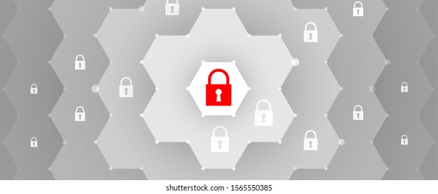 Cyber security and information or network protection. Future cyber technology web services for business and internet project