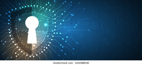 Cyber security and information or network protection. Future cyber technology web services for business and internet project
