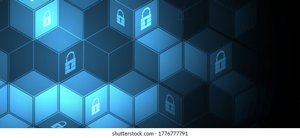 Cyber security and information or network protection. Future cyber technology web services for business and internet project