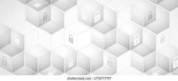 Cyber security and information or network protection. Future cyber technology web services for business and internet project