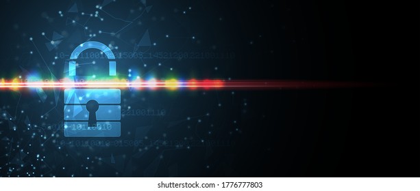 Cyber security and information or network protection. Future cyber technology web services for business and internet project
