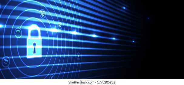 Cyber security and information or network protection. Future cyber technology web services for business and internet project