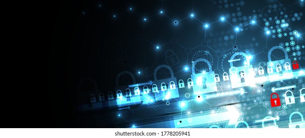Cyber security and information or network protection. Future cyber technology web services for business and internet project