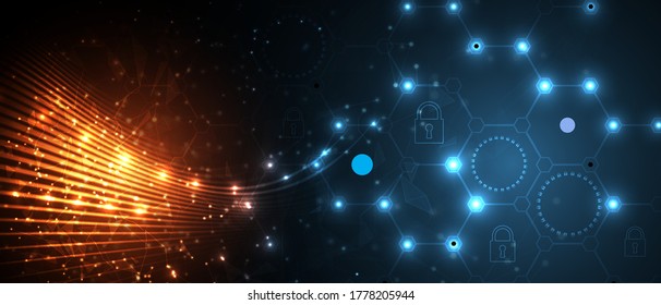 Cyber security and information or network protection. Future cyber technology web services for business and internet project