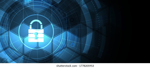Cyber security and information or network protection. Future cyber technology web services for business and internet project
