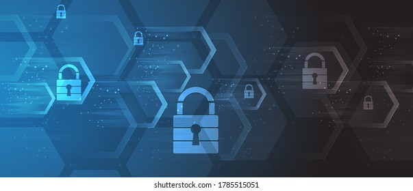 Cyber security and information or network protection. Future cyber technology web services for business and internet project