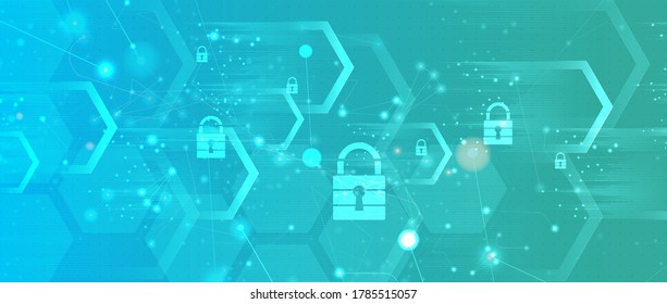 Cyber security and information or network protection. Future cyber technology web services for business and internet project