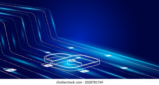 Cyber security and information or network protection. Cloud computing. big data center. Data protection Cyber Security Privacy.