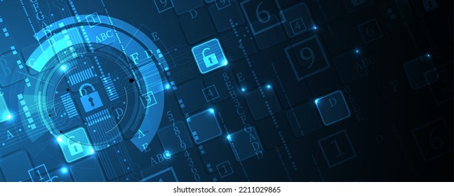 Cyber security and information or network protection. Future cyber technology web services for business and internet project