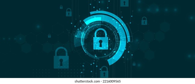 Cyber security and information or network protection. Future cyber technology web services for business and internet project