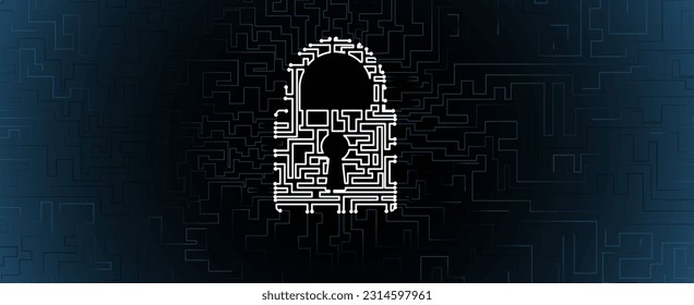 Cyber security and information or network protection. Future technology web services for business and internet project