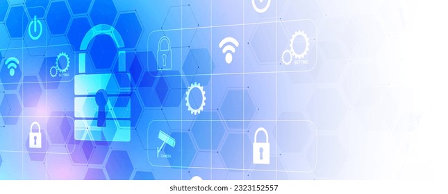 Seguridad cibernética e información o protección de la red. Futuros servicios web de tecnología para empresas y proyectos de internet