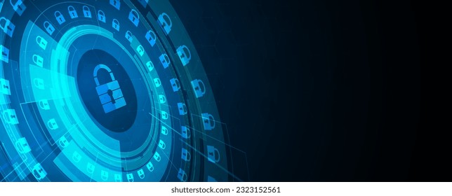 Cyber security and information or network protection. Future technology web services for business and internet project