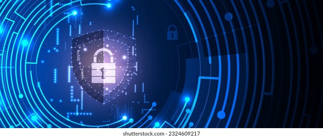 Cyber security and information or network protection. Future technology web services for business and internet project