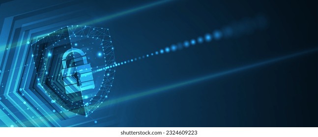 Cyber security and information or network protection. Future technology web services for business and internet project