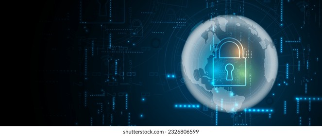Cyber security and information or network protection. Future technology web services for business and internet project