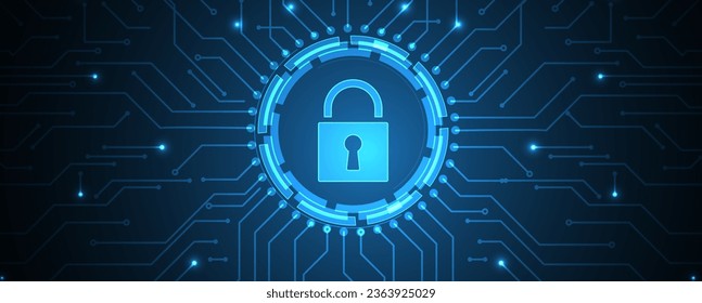 Cyber security and information or network protection. Future cyber technology web services for business and internet project