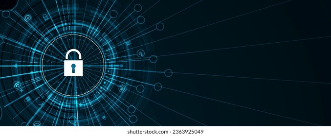 Cyber security and information or network protection. Future cyber technology web services for business and internet project
