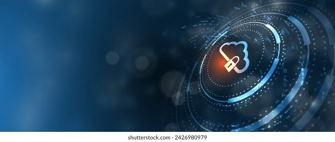 Cyber security and information or network protection. Future cyber technology web services for business and internet project, Vector Art.
