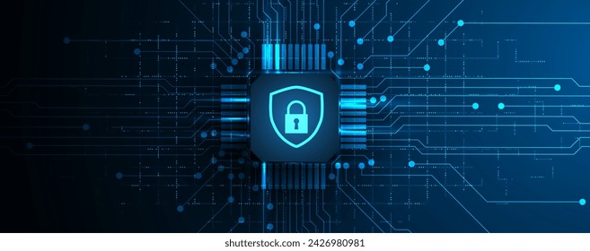 Cyber security and information or network protection. Future cyber technology web services for business and internet project, Vector Art.