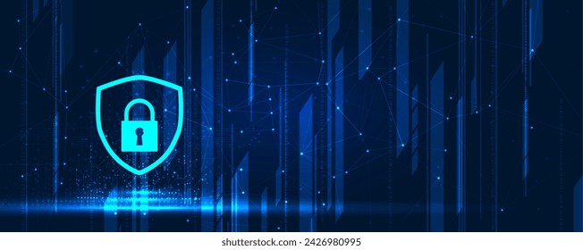 Cyber security and information or network protection. Future cyber technology web services for business and internet project, Vector Art.