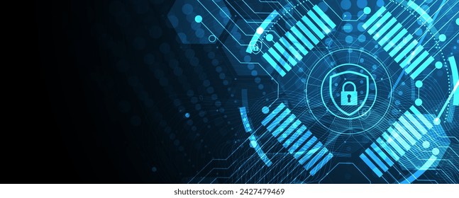 Cyber security and information or network protection. Future cyber technology web services for business and internet project. Vector Art