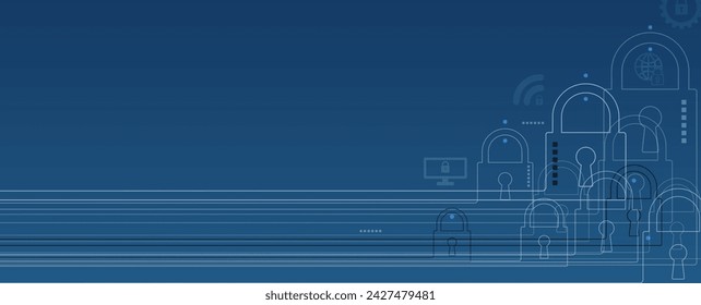 Cyber security and information or network protection. Future cyber technology web services for business and internet project. Vector Art