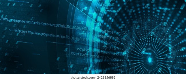 Cyber security and information or network protection. Future cyber technology web services for business and internet project. Vector Art.