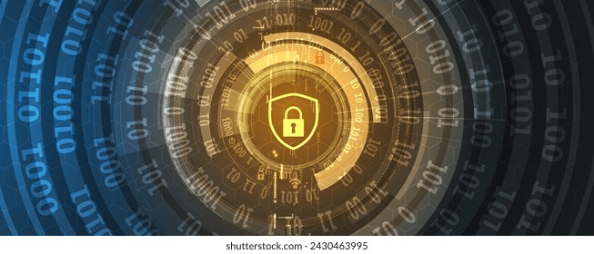Cyber security and information or network protection. Future cyber technology web services for business and internet project. Vector Art.