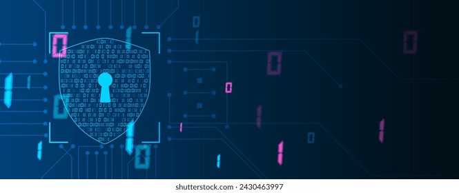 Cyber security and information or network protection. Future cyber technology web services for business and internet project. Vector Art.