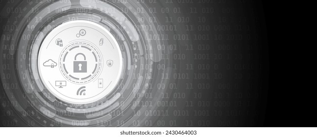 Cyber security and information or network protection. Future cyber technology web services for business and internet project. Vector Art.