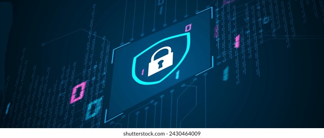 Cyber security and information or network protection. Future cyber technology web services for business and internet project. Vector Art.