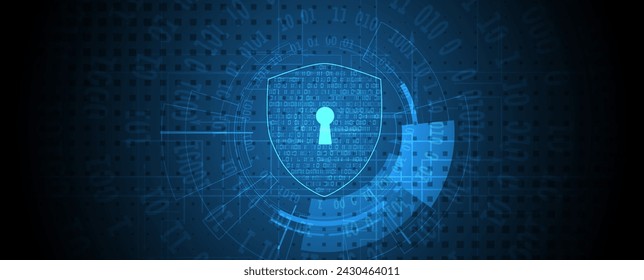 Cyber security and information or network protection. Future cyber technology web services for business and internet project. Vector Art.