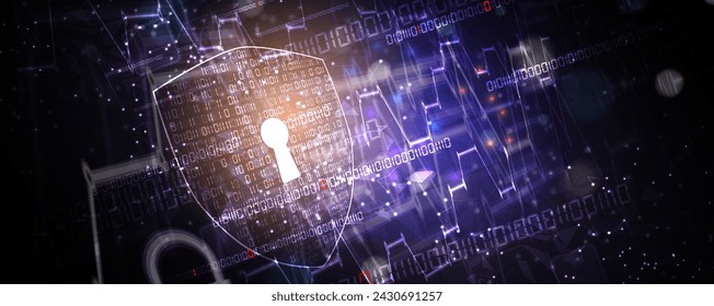 Cyber security and information or network protection. Future cyber technology web services for business and internet project, Vector Art.