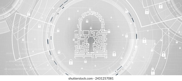 Cyber security and information or network protection. Future cyber technology web services for business and internet project. Vector Art.