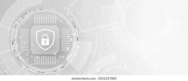 Cyber security and information or network protection. Future cyber technology web services for business and internet project. Vector Art.