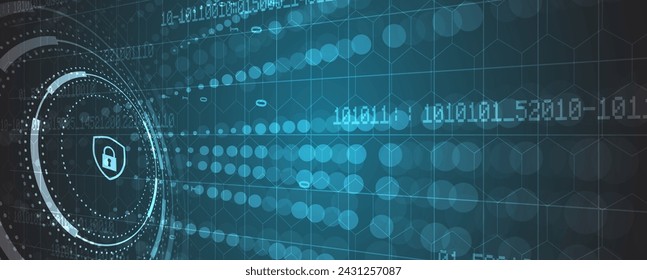 Cyber security and information or network protection. Future cyber technology web services for business and internet project. Vector Art.