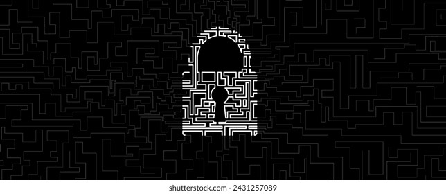 Cyber security and information or network protection. Future cyber technology web services for business and internet project. Vector Art.
