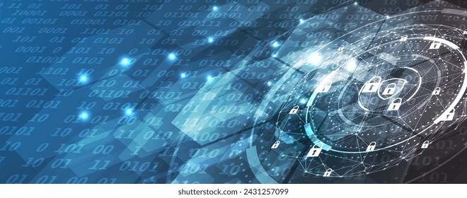 Cyber security and information or network protection. Future cyber technology web services for business and internet project. Vector Art.