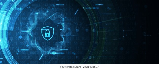 Cyber security and information or network protection. Future cyber technology web services for business and internet project. Vector Art.