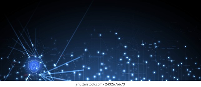 Cyber security and information or network protection. Future cyber technology web services for business and internet project. Vector Art.