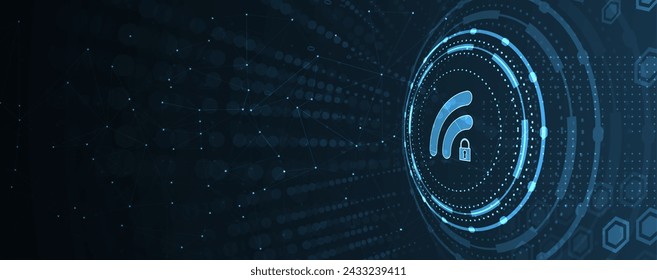 Cyber security and information or network protection. Future cyber technology web services for business and internet project. Vector Art.
