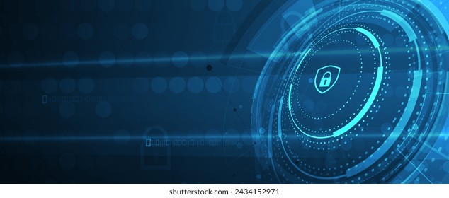 Cyber security and information or network protection. Future cyber technology web services for business and internet project. Vector Art.