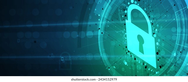 Ciberseguridad y protección de la información o de la red. Futuros servicios web de tecnología cibernética para empresas y proyectos de Internet. Arte vectorial.