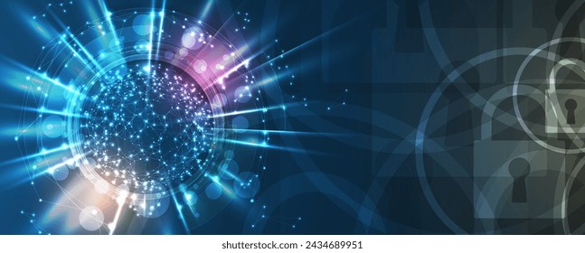 Cyber security and information or network protection. Future cyber technology web services for business and internet project. Illustration vector