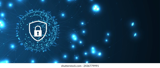 Cyber security and information or network protection. Future cyber technology web services for business and internet project. Vector Art.