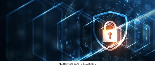 Cyber security and information or network protection. Future cyber technology web services for business and internet project. Vector Art.